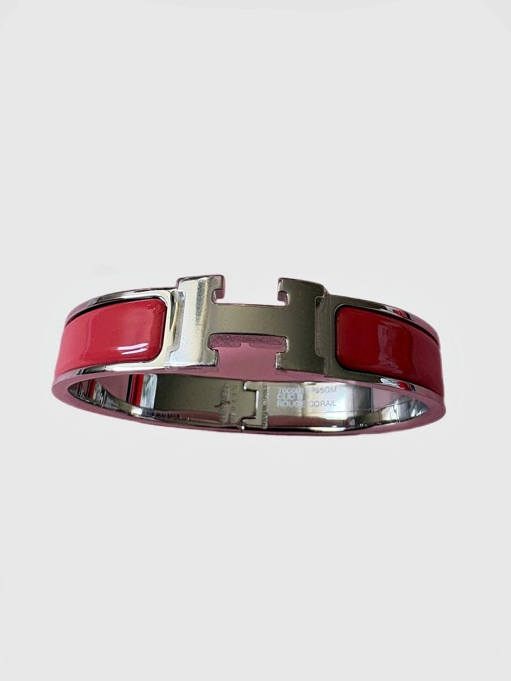 Hermès Clic H Bracelet Red & Silver